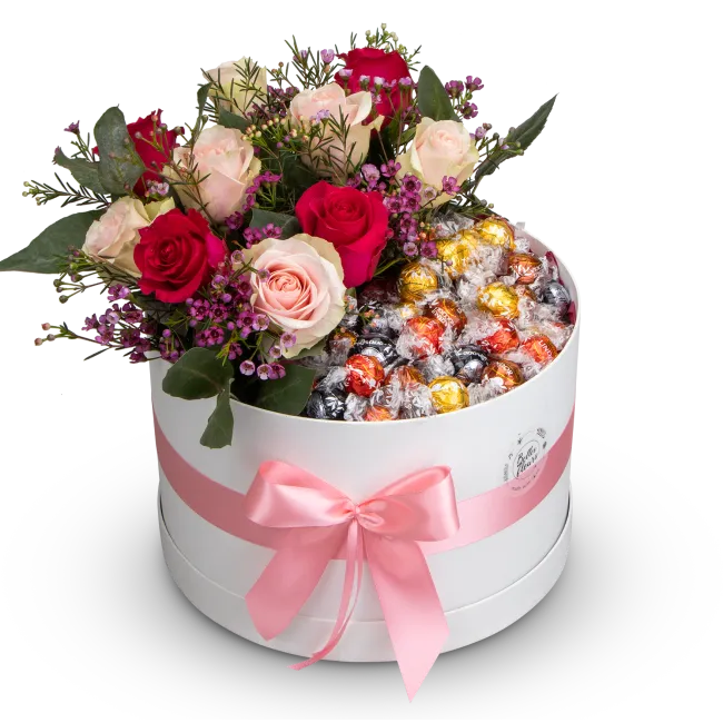 Květinový box s pralinkami